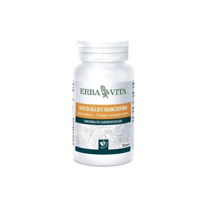 Erba Vita Garlic and Hawthorn Oil Cardiovascular Supplement 100 Pearls