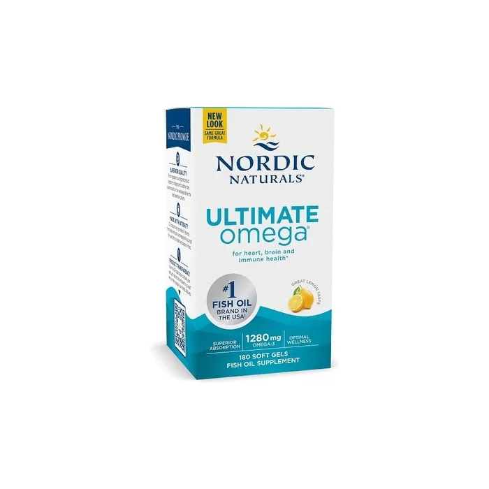 Nordic Naturals Ultimate Omega Lemon Flavor 1280mg 180 Softgels