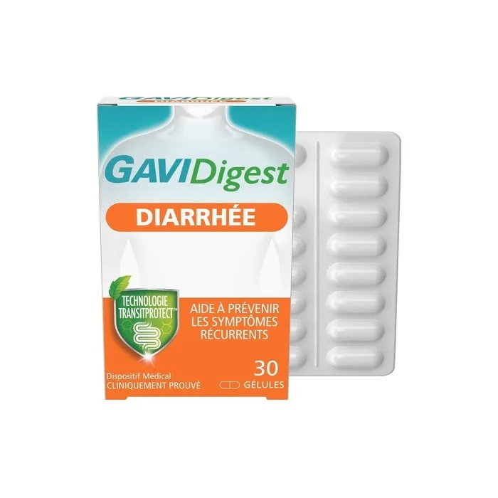 Gavidigest Diarrhea Relief 30 Capsules Gluten Free Lactose Free