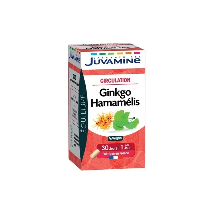 Juvamine Circulation Ginkgo Witch Hazel Dietary Supplement 30 Capsules