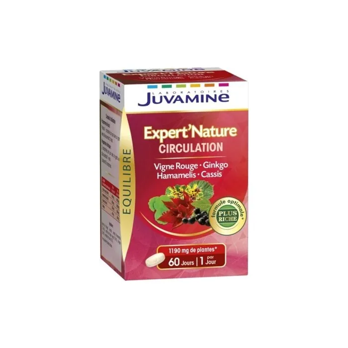 Juvamine Expert Nature Circulation Red Vine Ginkgo Witch Hazel Blackcurrant 60 Com