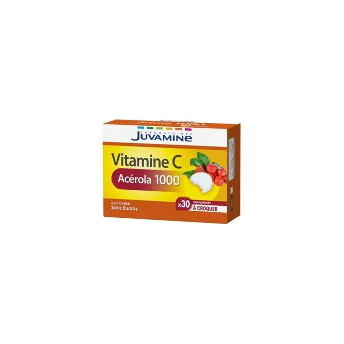 Juvamine Vitamin C Acerola 1000mg Chewable Tablets 30 Count