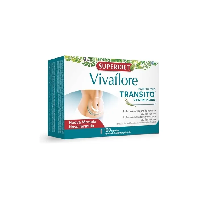 Superdiet Vivaflore Transit Flat Stomach 100 Capsules New Formula