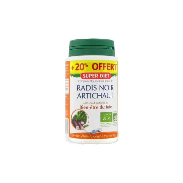 Superdiet Black Radish Artichoke Dietary Supplement 90 Capsules