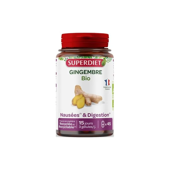 Superdiet Organic Ginger for Nausea, Pregnancy, Digestion, and Energizing