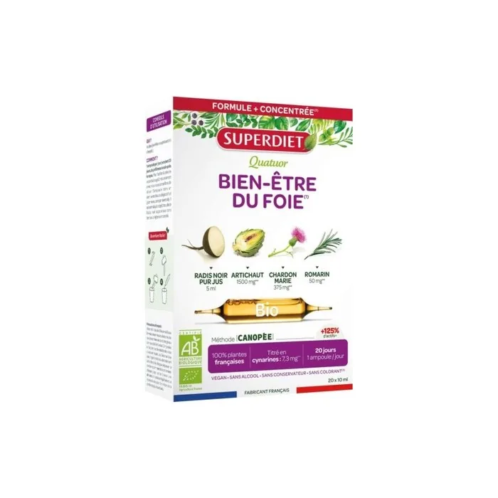 Superdiet Quatuor Digestion Bio Liver Well-Being Black Radish Artichoke Chard