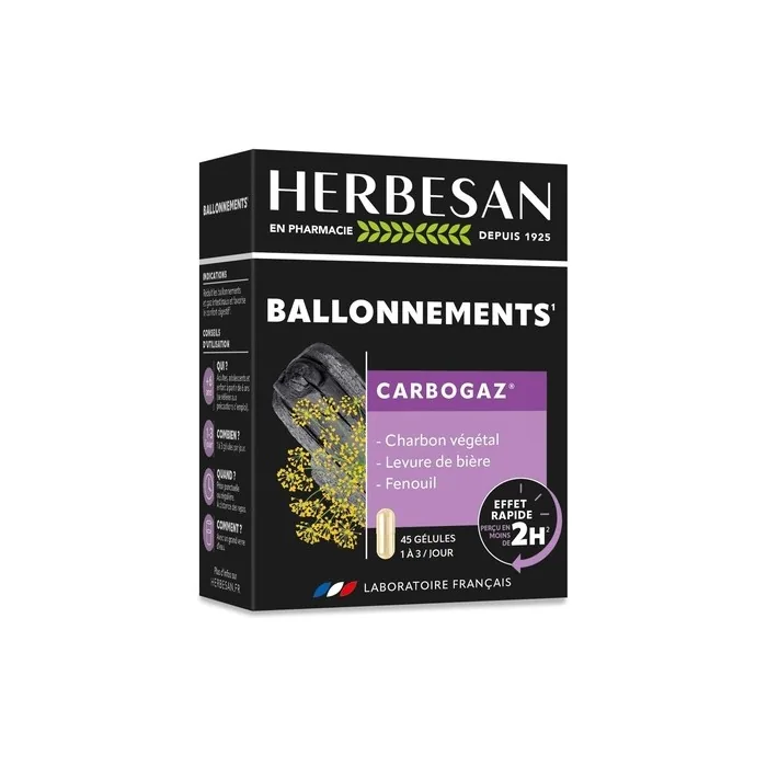 Herbesan Carbogaz Bloating Vegetable Charcoal Brewer's Yeast Fennel