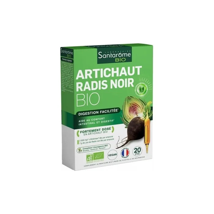 Santarome Bio Artichoke Black Radish Dietary Supplement 20 Phials - Vegan