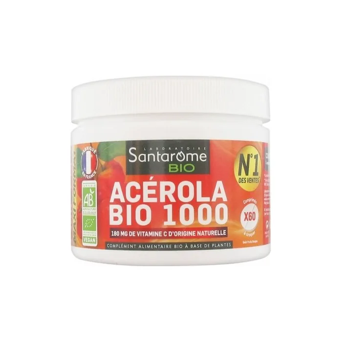Santarome Bio Acerola 1000 Organic Herbal Supplement 60 Tablets