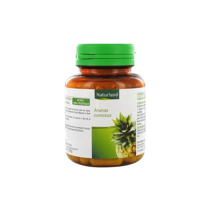 Naturland Pineapple Stem Dietary Supplement 75 Vegetable Capsules