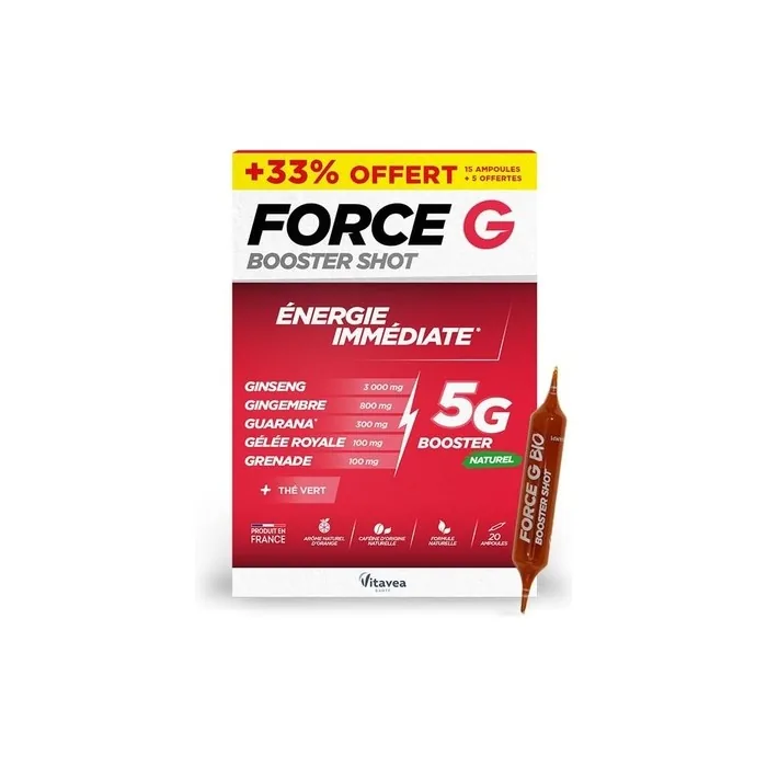 Force G Booster Shot Natural Energy Food Supplement with Ginseng