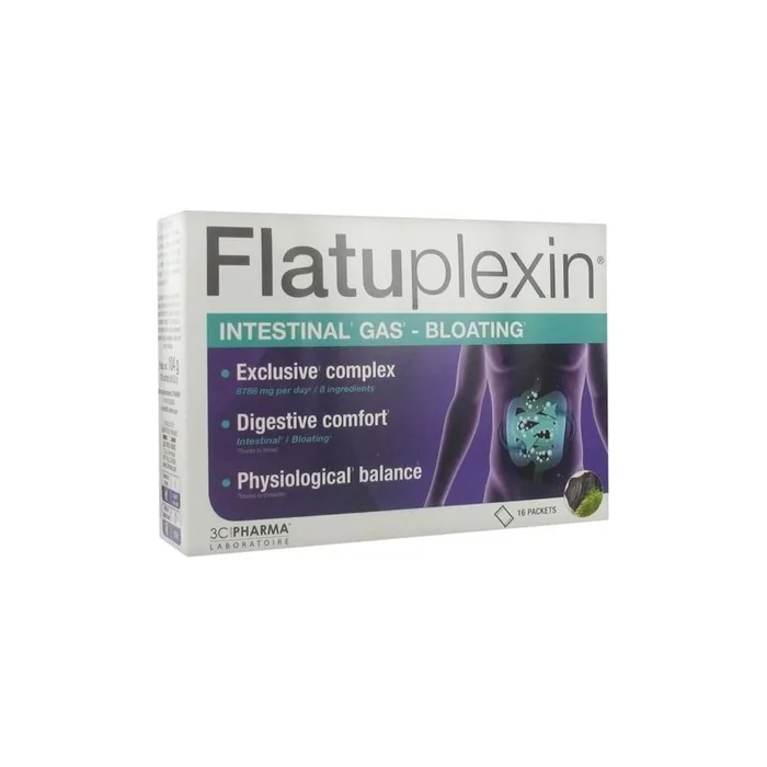 3c Pharma Flatuplexin Dietary Supplement for Intestinal Gas 16 Sachets