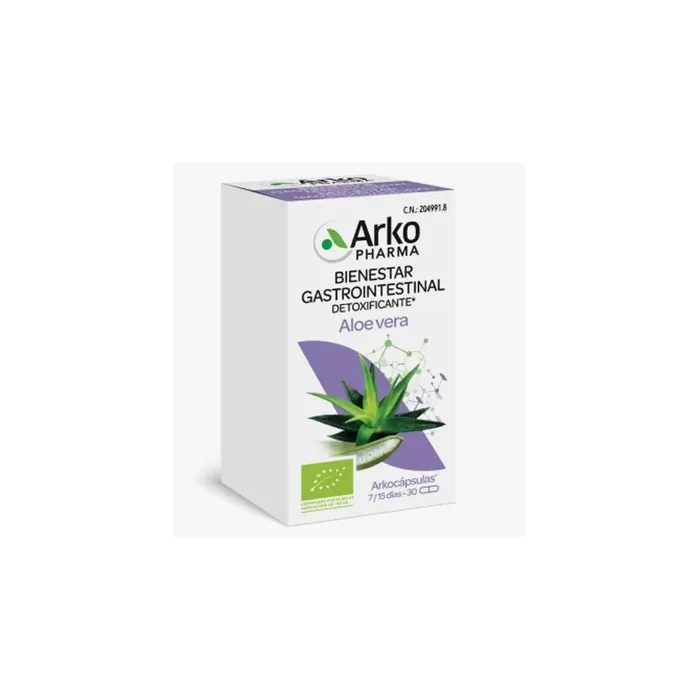 Arkopharma Organic Aloe Vera 30 Capsules - Herbal Dietary Supplement