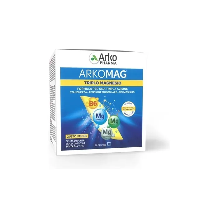 Arkopharma Arkomag Triple Magnesium Formula for Triple Action - 20 Sachets