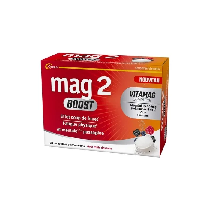 Mag 2 Boost Magnesium Vitamins B and C with Zinc and Guarana Extract