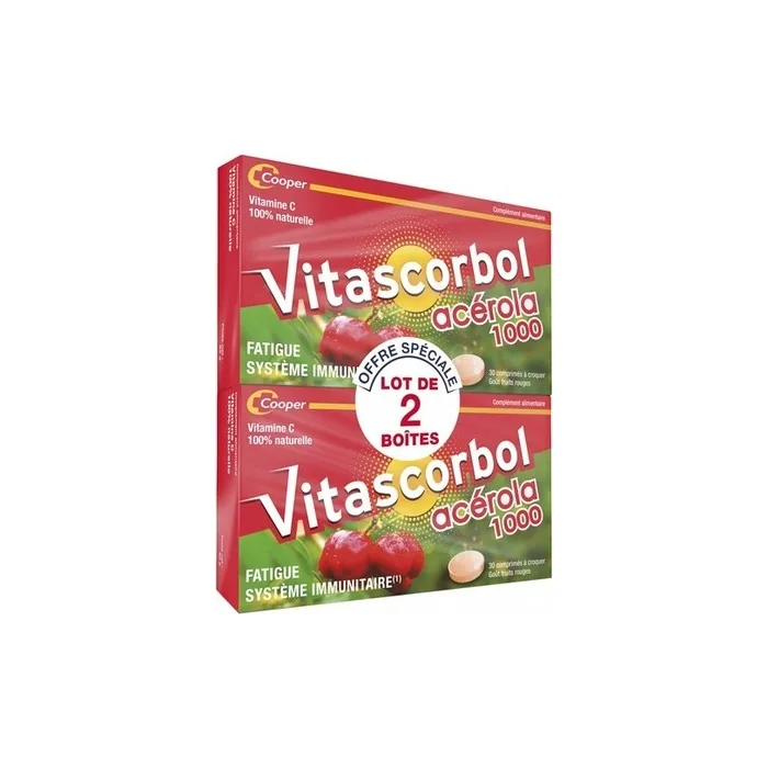 Vitascorbol Acerola 1000 Chewable Tablets - Pack of 2
