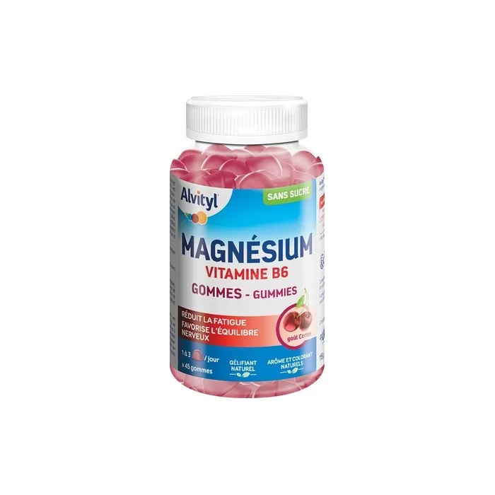 Alvityl Magnesium Gummies Cherry Flavor with Vitamin B6 - Sugar Free