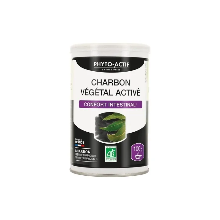 Phyto-Actif Organic Activated Charcoal Dietary Supplement for Digestion