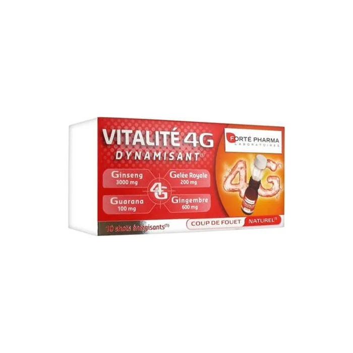 Forte Pharma Vitalite 4g Dynamisant Supplement For Energy And Toning 10 Ampoules Of 10ml