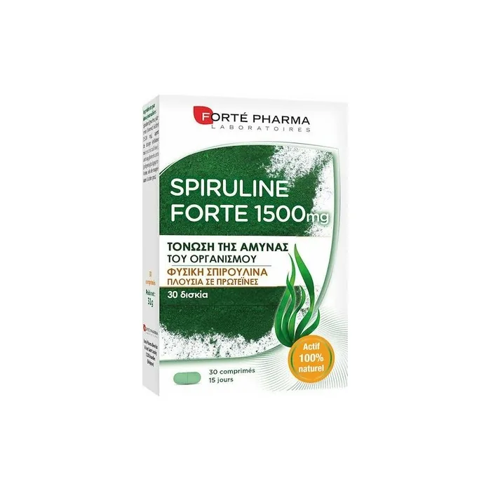 Forte Pharma Spiruline Forte 1500 Dietary Supplement With Spirulina 30 Tablets