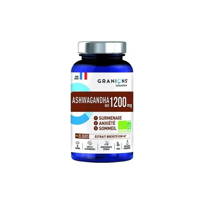 Granions Ashwagandha 1200mg Organic Dietary Supplement 60 Tablets