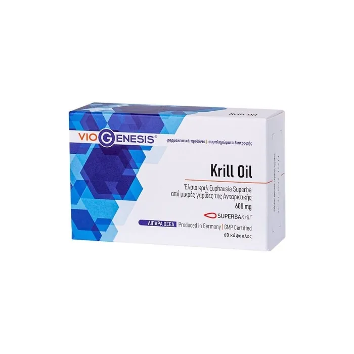 Viogenesis Krill Oil Superba 600mg Dietary Supplement For Heart 60 Capsules