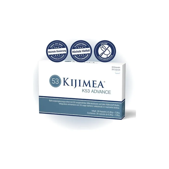 Kijimea K53 Advance High-Dose Intestinal Bacteria Capsules with Biotin >500 Billion CFU per Pack Lactose-Free Gluten-Free 28 Capsules