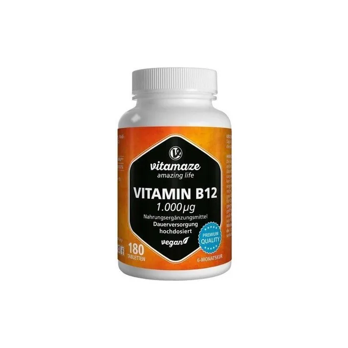 Vitamin B12 1000mg High Dose Vegan Tablets 180 Pcs