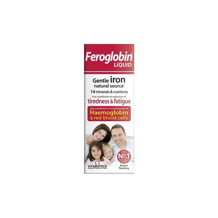Vitabiotics Ferogoblin B12 Liquid Iron Dietary Supplement Supporting Hemoglobin And Red Blood Cells 200ml