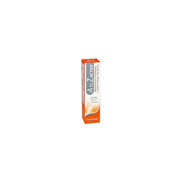 Health Aid A To Z Active Multivitamins & Ginseng Coq10 With Tutti-Frutti Flavor - 20 Effervescent Tablets