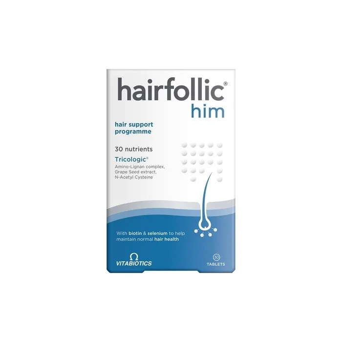 Vitabiotics Hairfollic Him Dietary Supplement Supporting Healthy Hair 30 Tablets