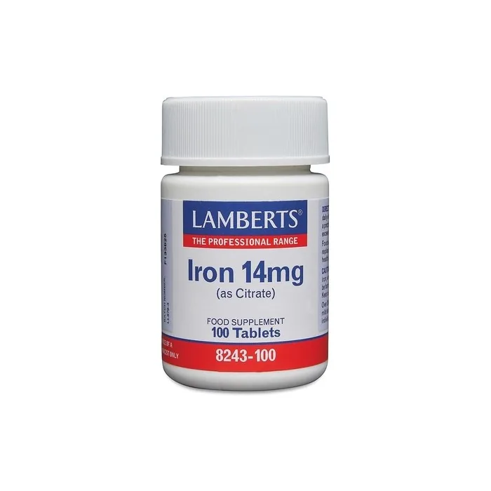 Lamberts Iron 14mg as Citrate - 100 Tablets