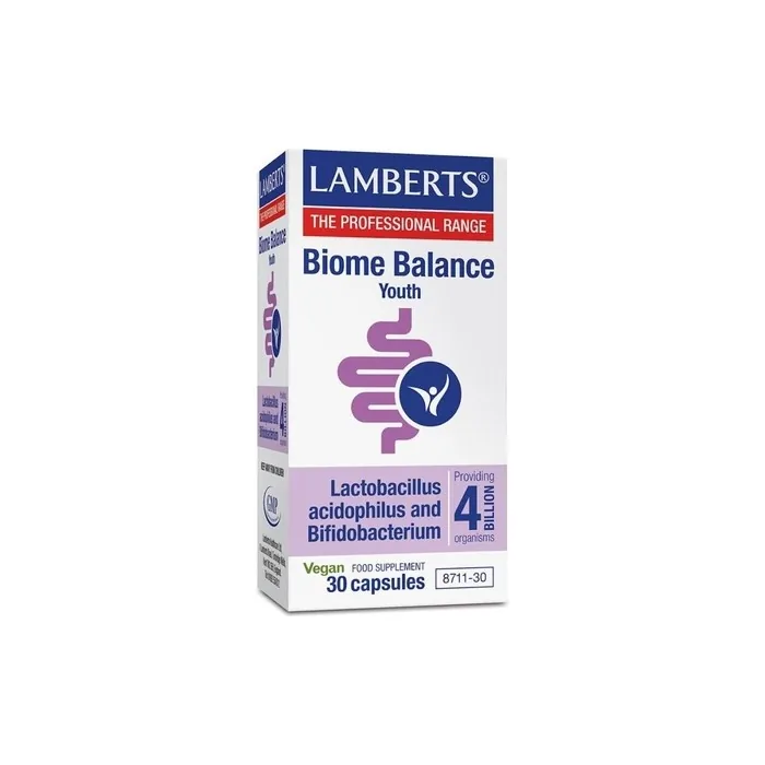 Lamberts Biome Balance Youth Capsules 30 - 4 Billion Live Bacteria for Gentle Gut Health