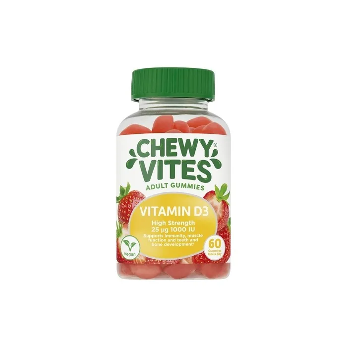 Chewy Vites Adults High Strength Vitamin D3 60 Gummy Vitamins 25mcg 100 IU