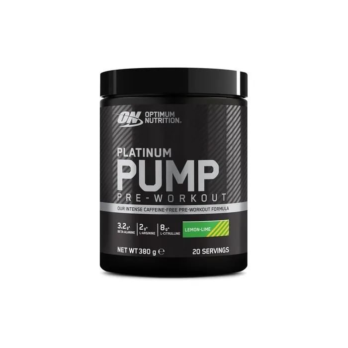 Optimum Nutrition Platinum Pump Pre-Workout Supplement 380g Lemon Lime - Caffeine Free