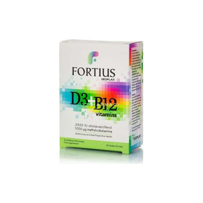 Fortius D3 B12 2500 Iu 1000 G Dietary Supplement 90 Tablets