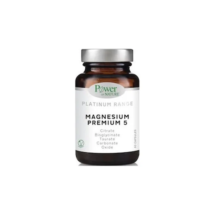 Power Of Nature Platinum Range Magnesium Premium 5 - 60 Capsules