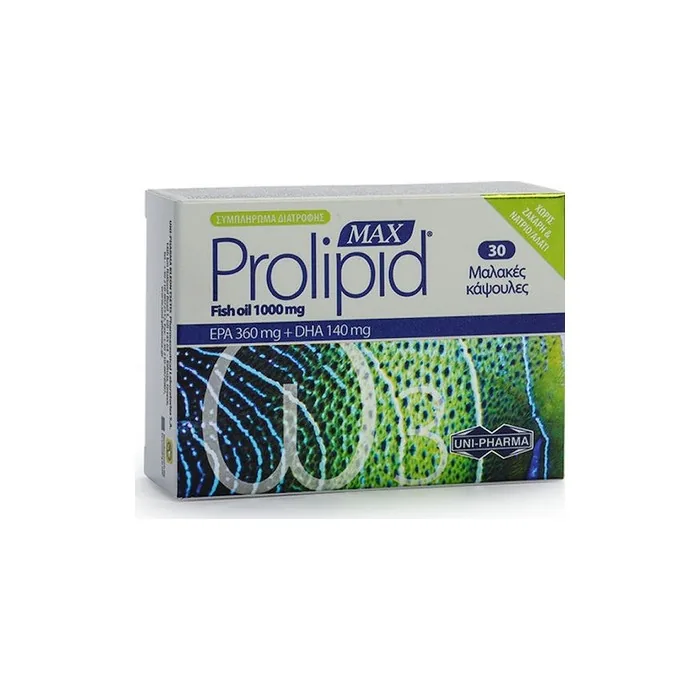 Unipharma Prolipid Max Fish Oil For Heart Function 1000mg 30 Capsules