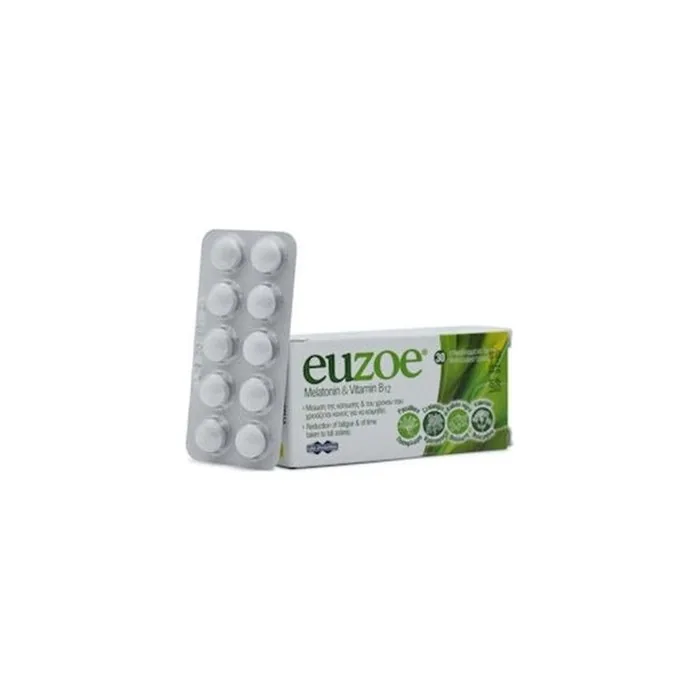 Uni-Pharma Uni-Pharma Euzoe Melatonin & Vitamin B12 - 30 Tablets Dietary Supplements