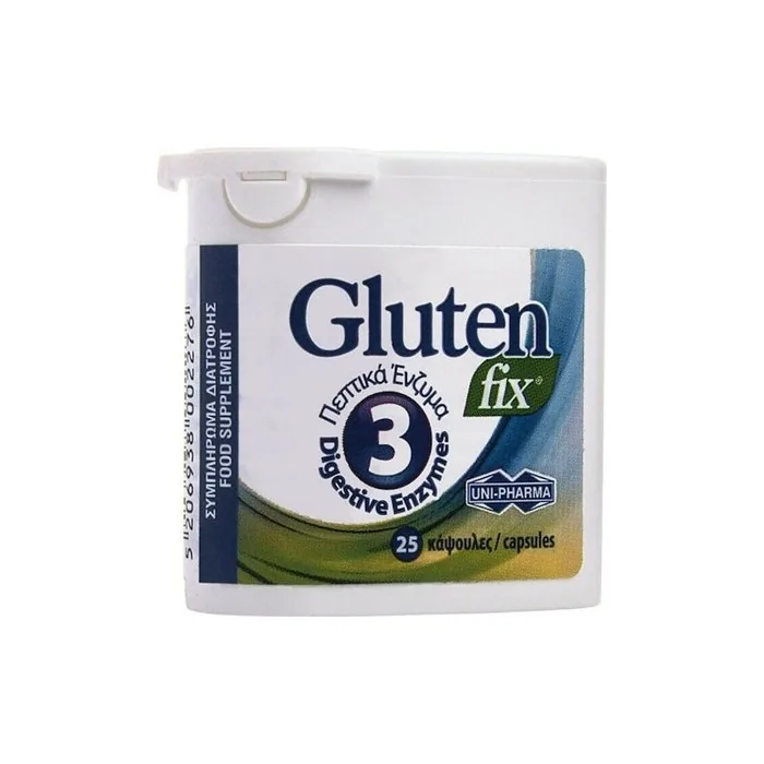 Unipharma Gluten Fix Digestive Enzyme Dietary Supplement 25 Capsules