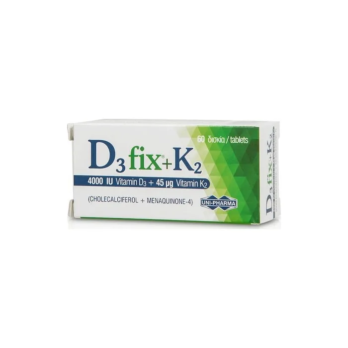 Unipharma D3 Fix 4000 Iu K2 45 Mg Dietary Supplement 60 Capsules