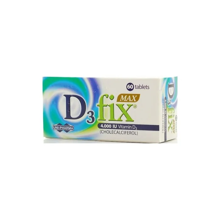 Unipharma D3 Fix Max 4000iu Dietary Supplement With Vitamin D3 60 Tablets