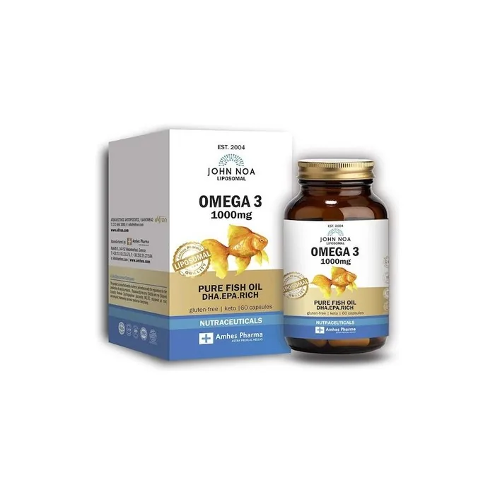 John Noa Omega 3 1000mg Pure Fish Oil With Dha And Epa 60 Capsules