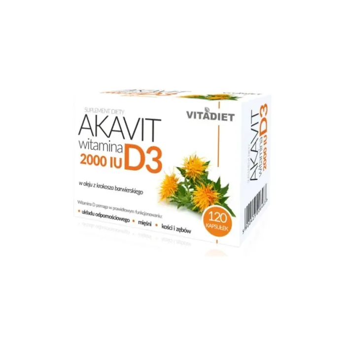 Vitadiet Akavit Vitamin D3 2000 IU 120 Capsules