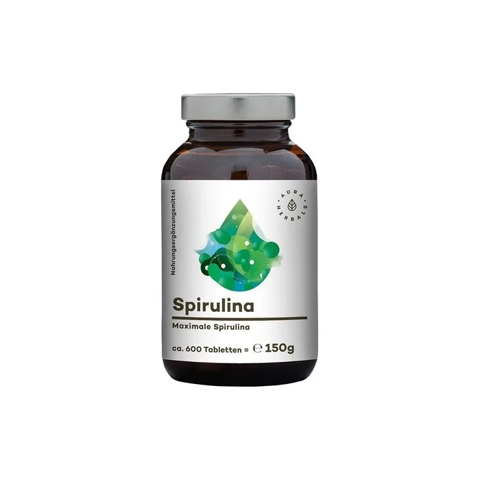 AURA HERBALS Spirulina Pressed Seaweed 600 Tablets 150g