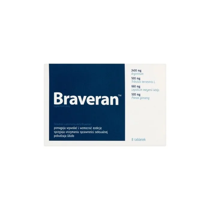 Braveran Dietary Supplement To Help Induce And Strengthen Erection - 8 Tablets
