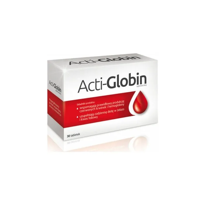 Acti-Globin Iron Supplement with Vitamins, Folic Acid, and Zinc 30 Tablets