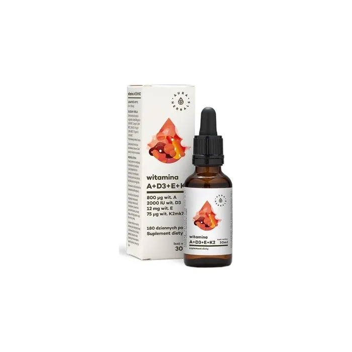 Aura Herbals Vitamin A + D3 + E + K2 Mk7 Dietary Supplement 30ml