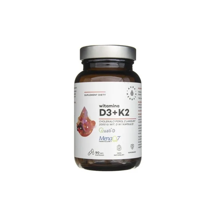 Aura Herbals Vitamin D3 2000 IU + K2 90 Capsules