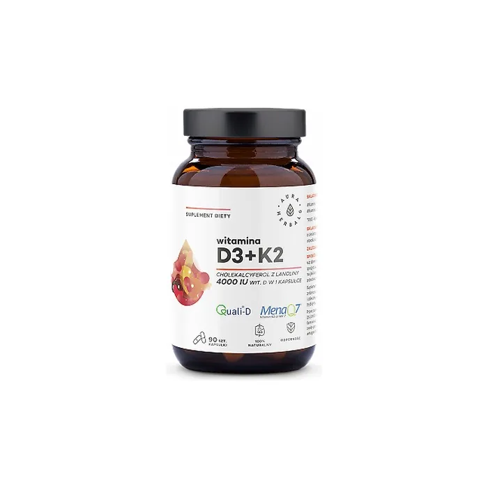Aura Herbals Vitamin D3 4000 IU + K2 90 Capsules